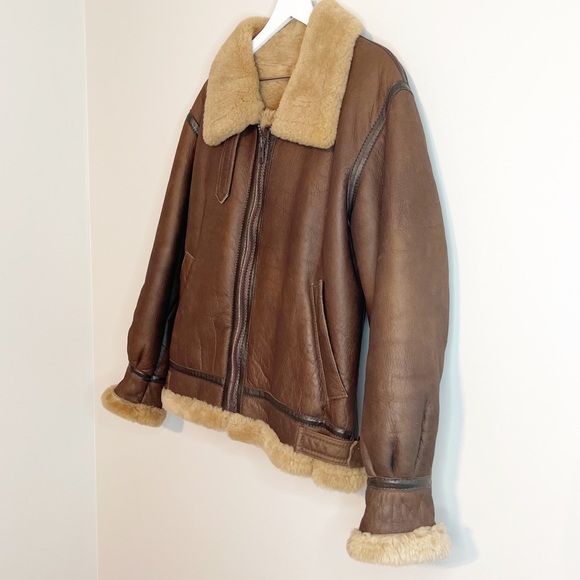 Vintage Sawyer of Napa Leather & Wool Coat (Size 42) - Picture 4 of 16